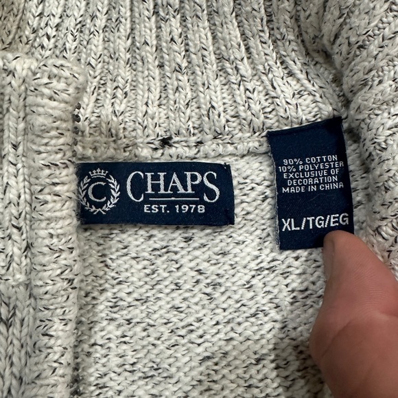 Chaps 1/4 zip chinky knit sweater - Picture 3 of 5